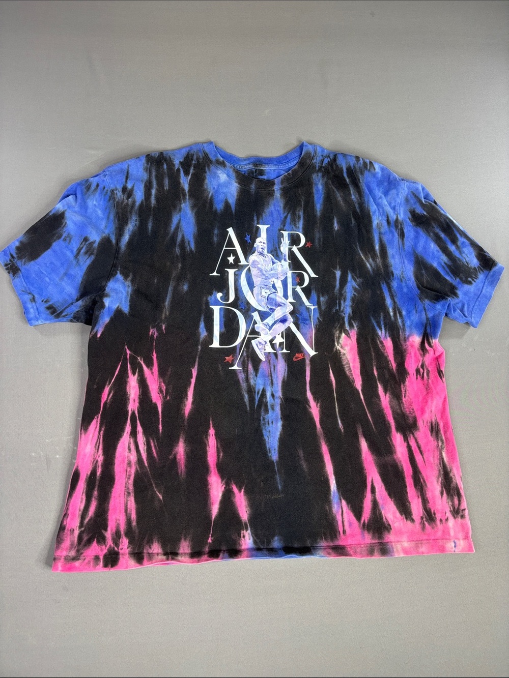 Nike Air Jordan Shirt Men’s 2XL XXL Michael Retro Tie-Dye Graphic Print Blue Y2K